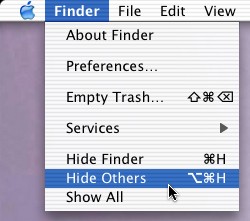 Hide others (OSX)