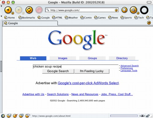 Google search website