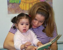 Woman reading to a child
