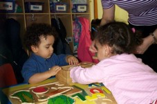 Boy and girl playing