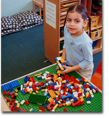 Child playing with legos