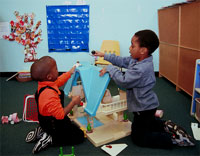 Two boys playing together